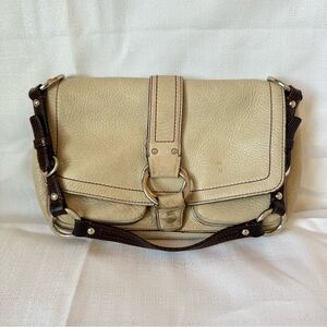 Coach Pebbled Cream Shoulder Bag